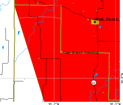 Camp Branch township, MO map