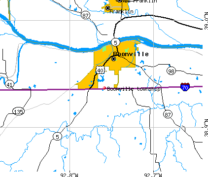 Boonville township, MO map