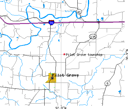 Pilot Grove township, MO map