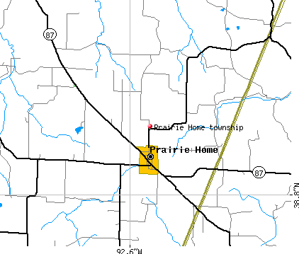 Prairie Home township, MO map