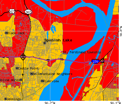 St. Ferdinand township, MO map