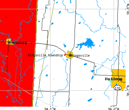 Kingsville township, MO map