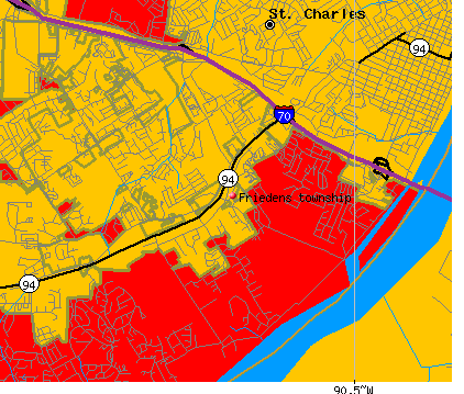 Friedens township, MO map