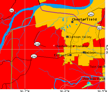 Chesterfield township, MO map