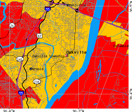Oakville township, MO map