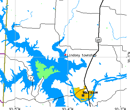 Lindsey township, MO map