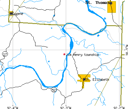 Jim Henry township, MO map
