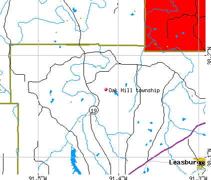 Oak Hill township, MO map
