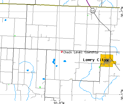 Chalk Level township, MO map