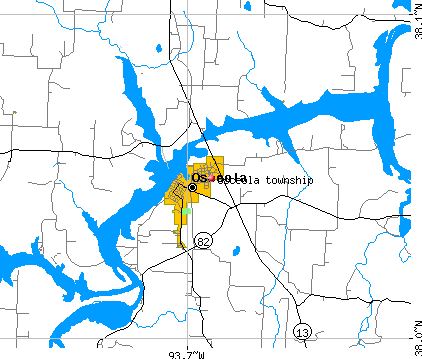 Osceola township, MO map