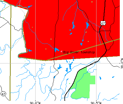 Big River township, MO map