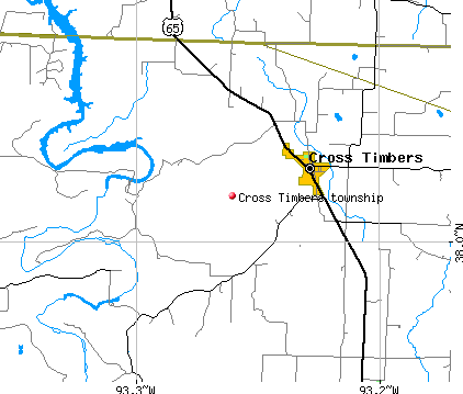 Cross Timbers township, MO map