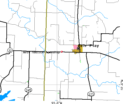 West Madison township, MO map