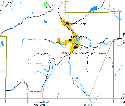 Arcadia township, MO map