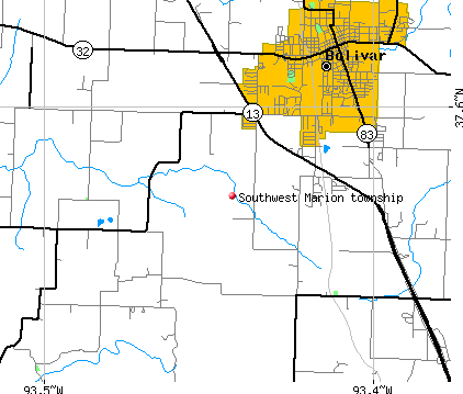 Southwest Marion township, MO map