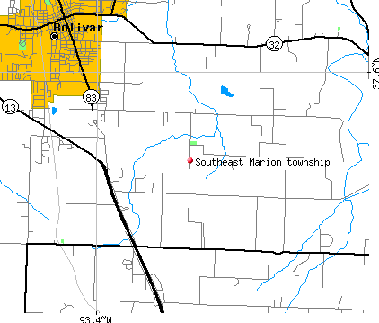 Southeast Marion township, MO map