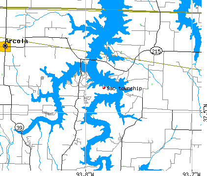 Sac township, MO map