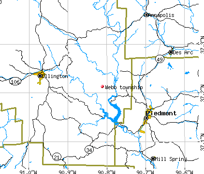 Webb township, MO map