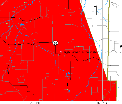 High Prairie township, MO map