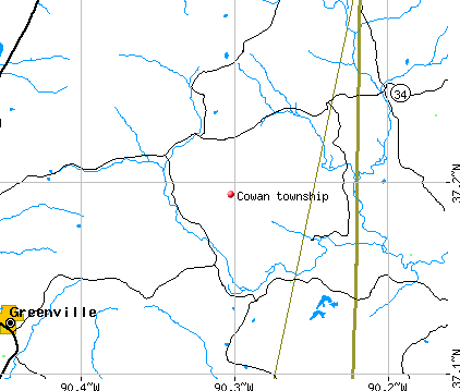 Cowan township, MO map