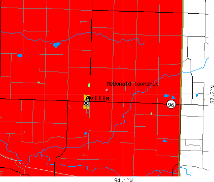McDonald township, MO map