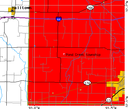 Pond Creek township, MO map