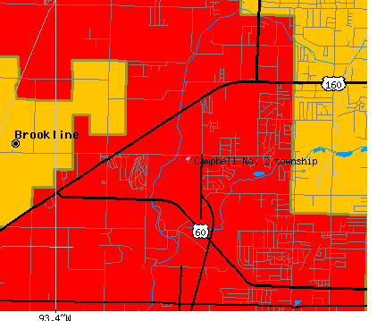 Campbell No. 2 township, MO map