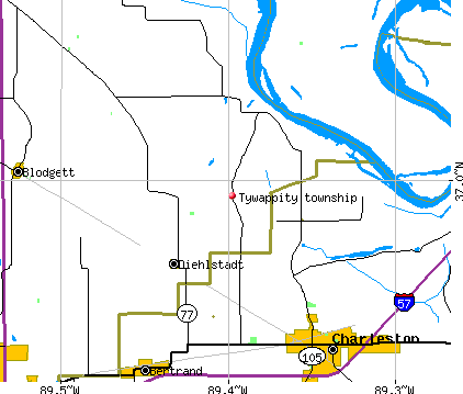 Tywappity township, MO map