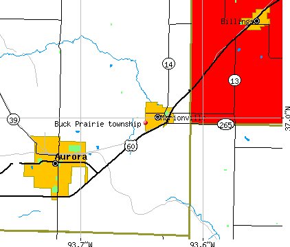 Buck Prairie township, MO map