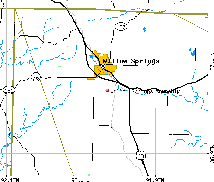 Willow Springs township, MO map