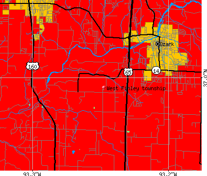 West Finley township, MO map