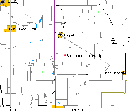Sandywoods township, MO map