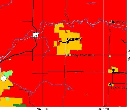 Granby township, MO map
