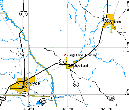 Kingsland township, AR map