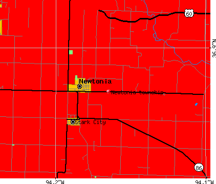 Newtonia township, MO map