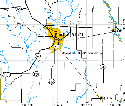 Poplar Bluff township, MO map