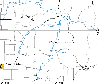 McDonald township, MO map