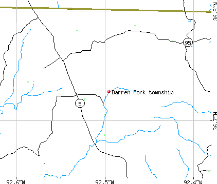 Barren Fork township, MO map