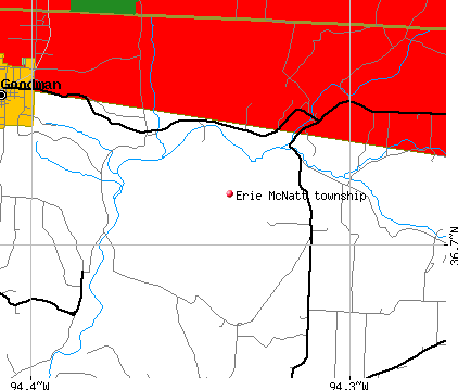 Erie McNatt township, MO map