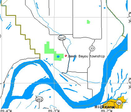 James Bayou township, MO map