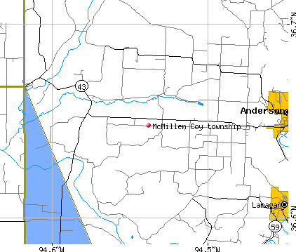 McMillen Coy township, MO map