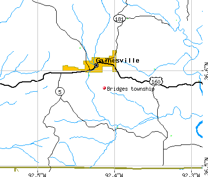 Bridges township, MO map