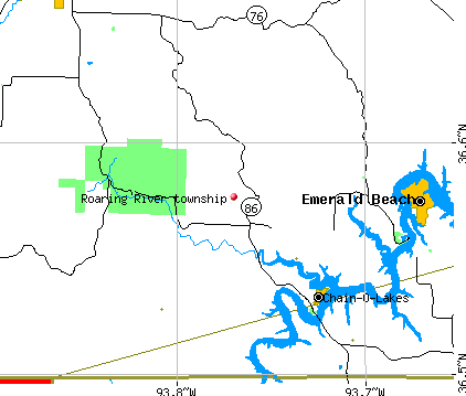 Roaring River township, MO map