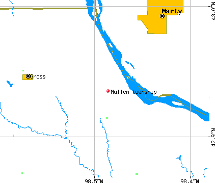 Mullen township, NE map