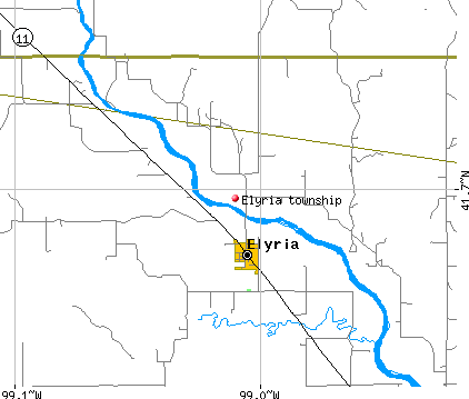 Elyria township, NE map