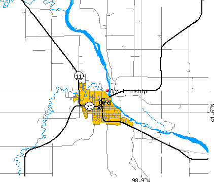 Ord township, NE map