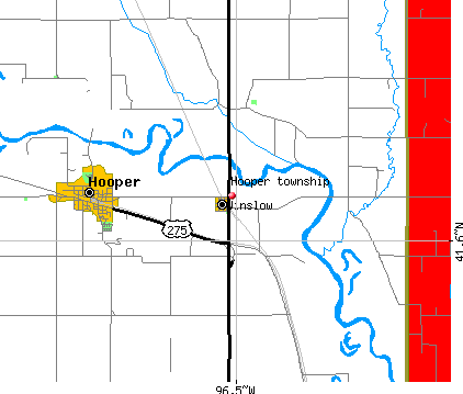 Hooper township, NE map