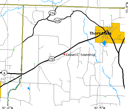 Caswell township, AR map