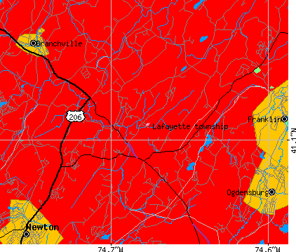 Lafayette township, NJ map