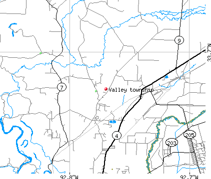 Valley township, AR map